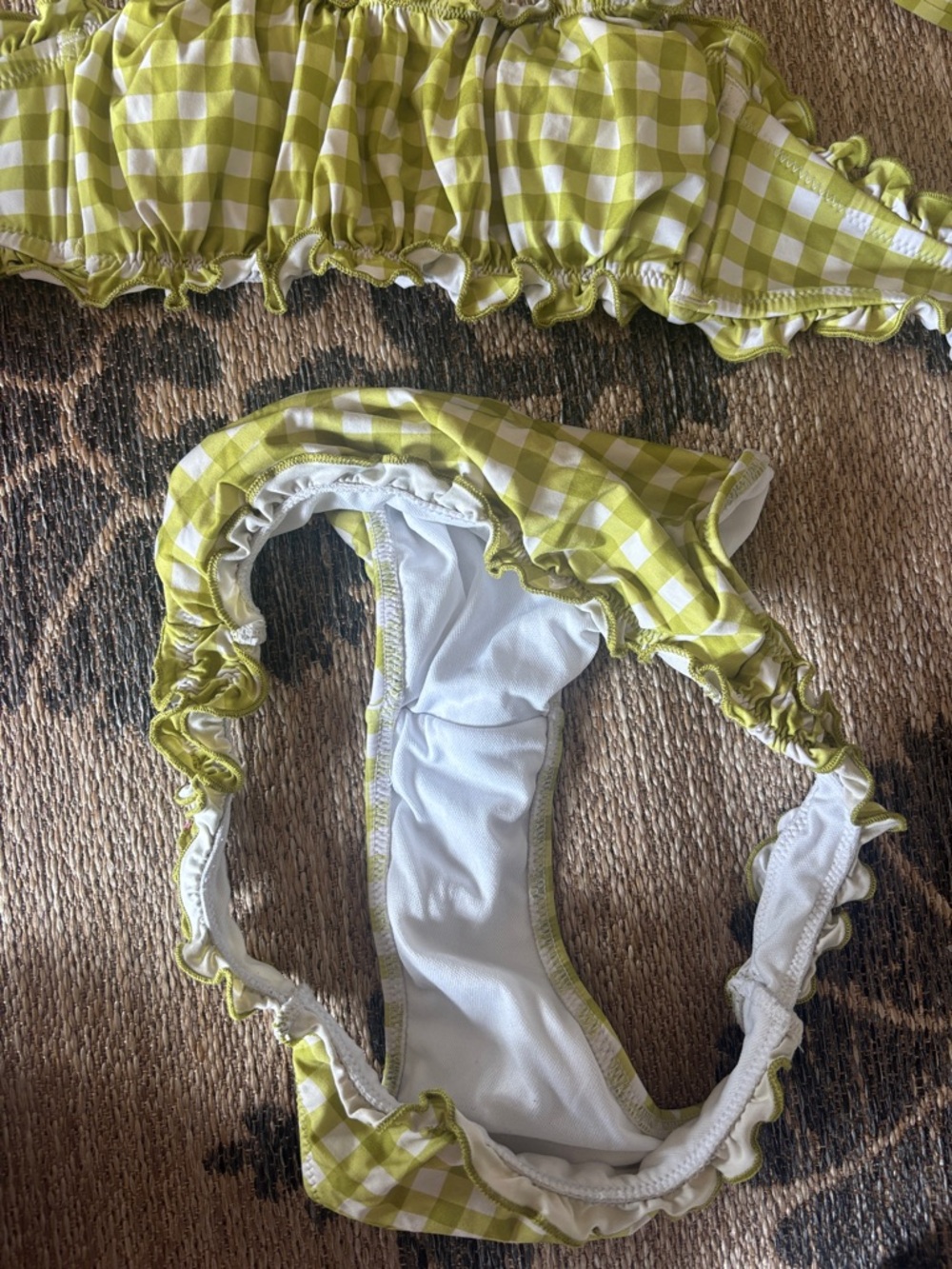 wild fable Lime Gingham Ruffle Bikini - Picture 7 of 12
